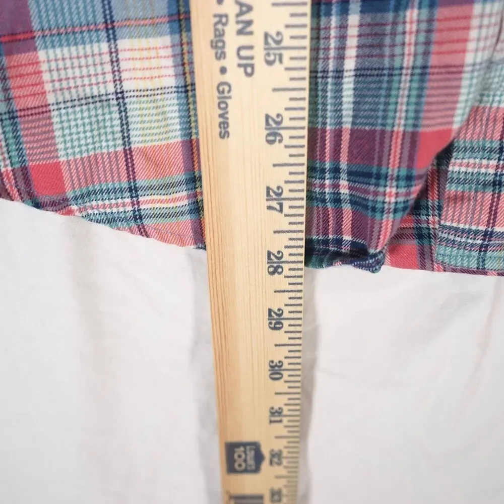 Polo Ralph Lauren Luxury Flannel Shirt Pink Blue Small